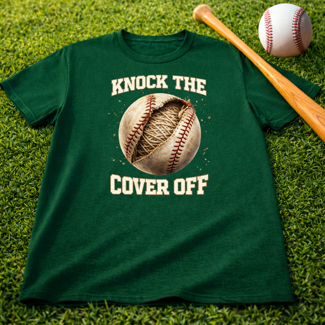 Baseball Tee — "Knock the Cover Off" Vintage Baseball Shirt