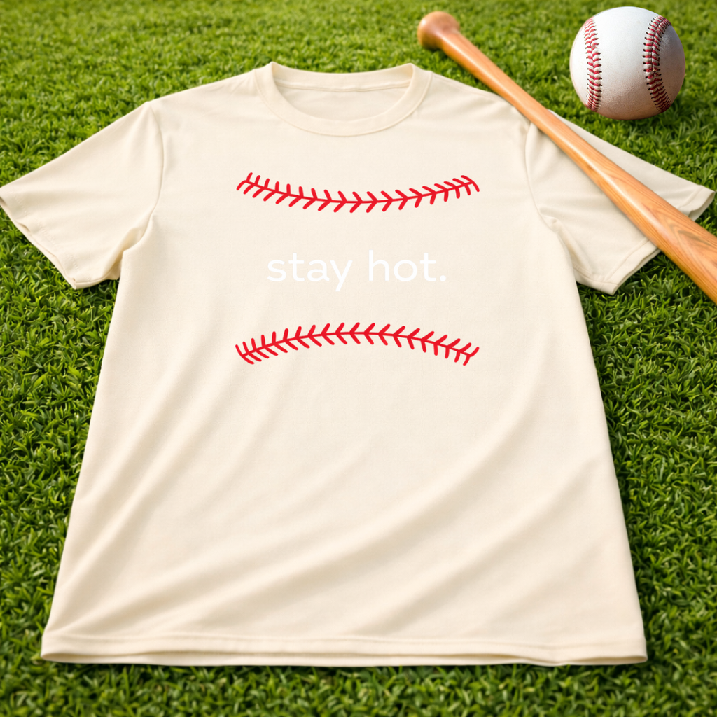 Baseball Tee — "stay hot."