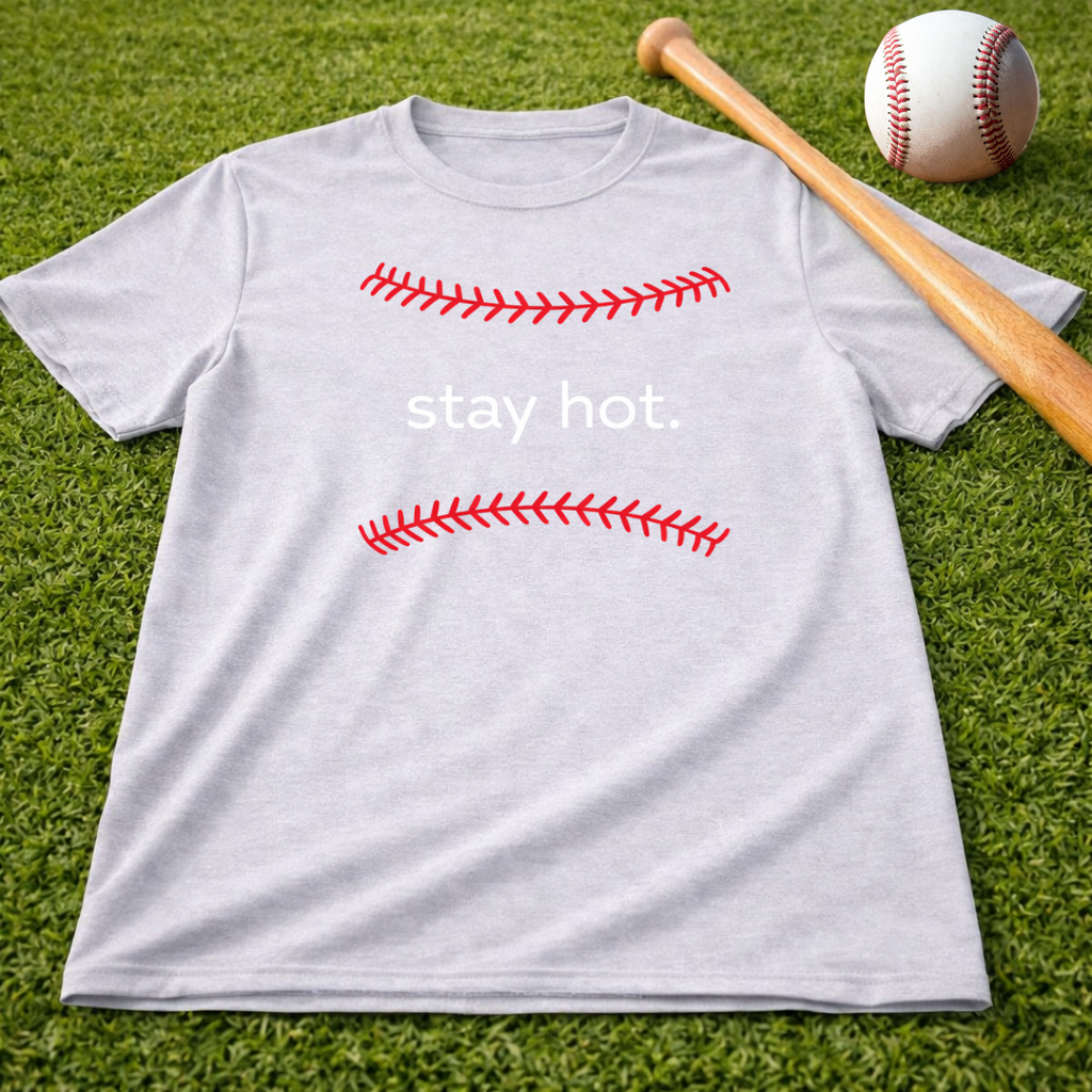 Baseball Tee — "stay hot."