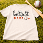 Ballfield Mama T-Shirt — Soft Garment-Dyed Baseball Mom Tee