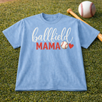 Ballfield Mama T-Shirt — Soft Garment-Dyed Baseball Mom Tee