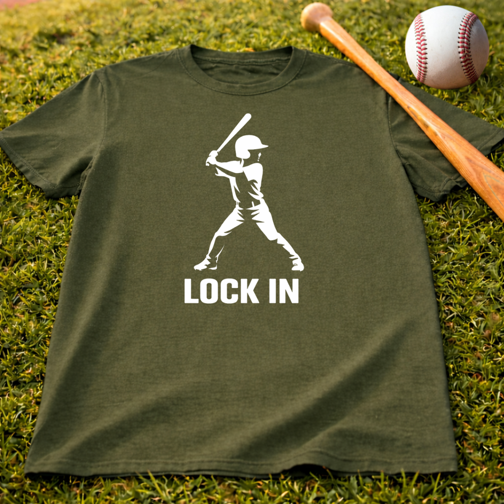Baseball "Lock In" T-Shirt — Batter Graphic Tee for Players & Fans