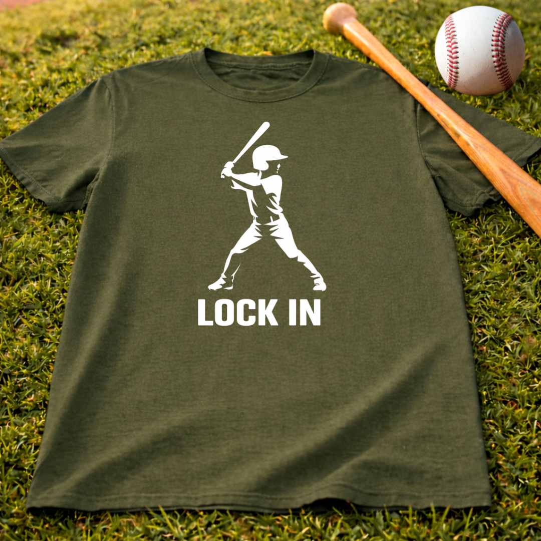 Baseball "Lock In" T-Shirt — Batter Graphic Tee for Players & Fans