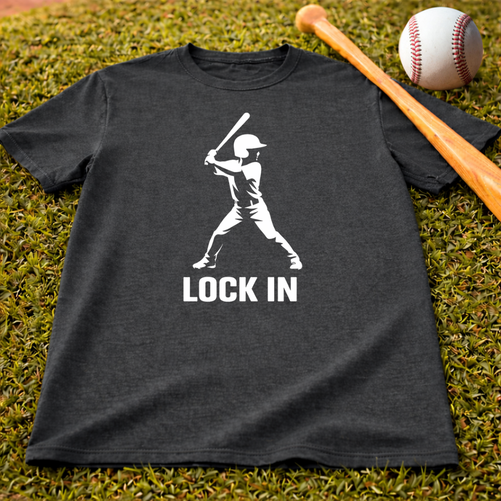 Baseball "Lock In" T-Shirt — Batter Graphic Tee for Players & Fans