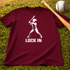 Baseball "Lock In" T-Shirt — Batter Graphic Tee for Players & Fans