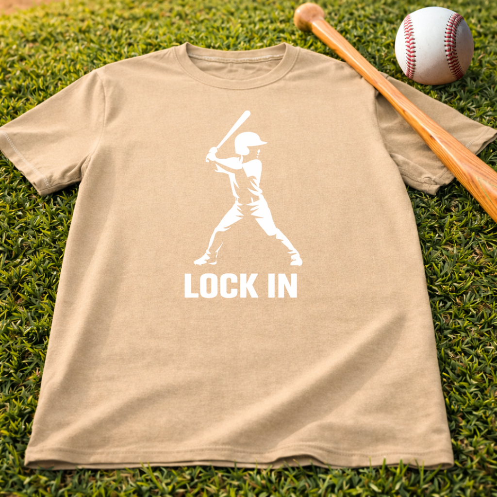 Baseball "Lock In" T-Shirt — Batter Graphic Tee for Players & Fans