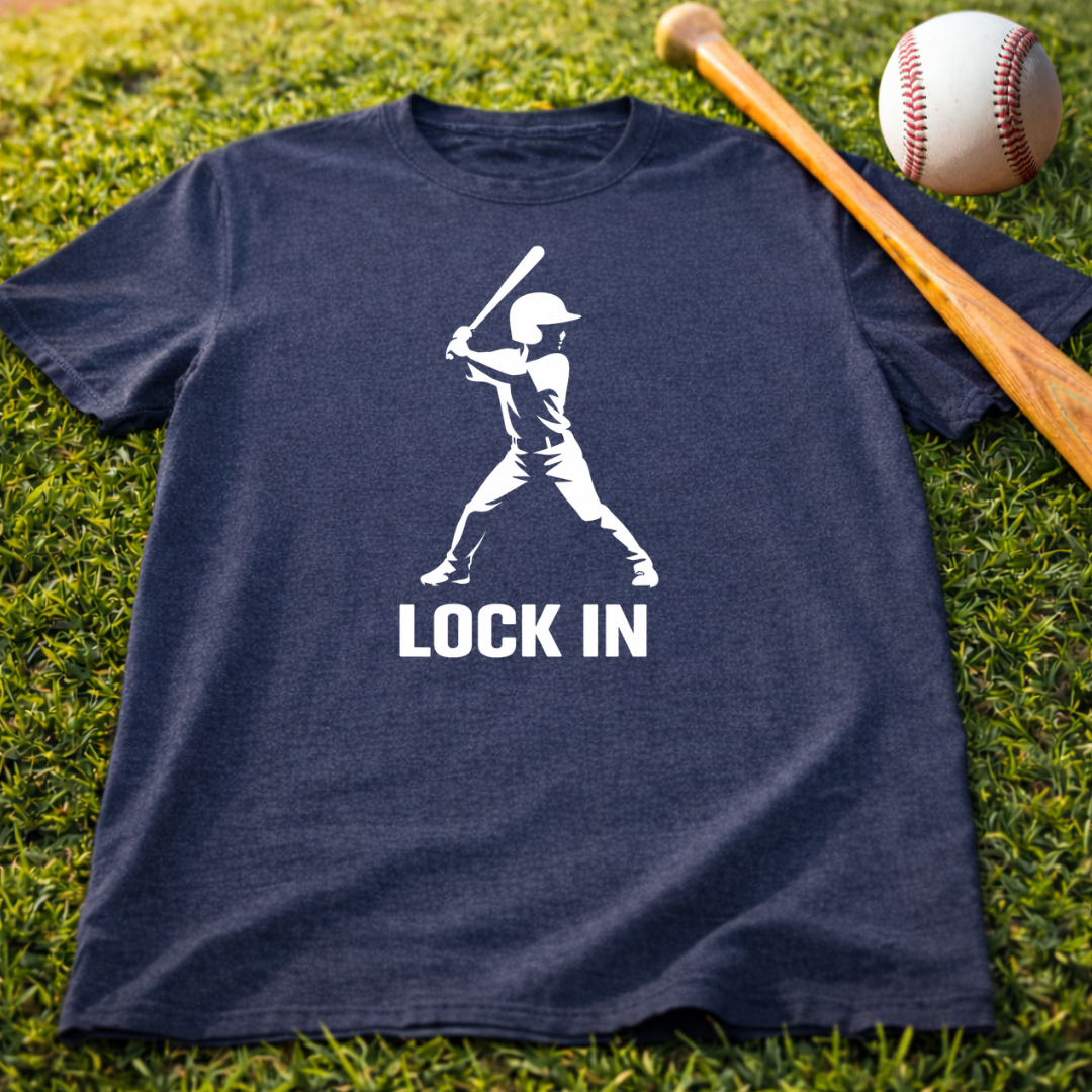 Baseball "Lock In" T-Shirt — Batter Graphic Tee for Players & Fans