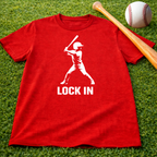 Baseball "Lock In" T-Shirt — Batter Graphic Tee for Players & Fans