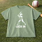Baseball "Lock In" T-Shirt — Batter Graphic Tee for Players & Fans