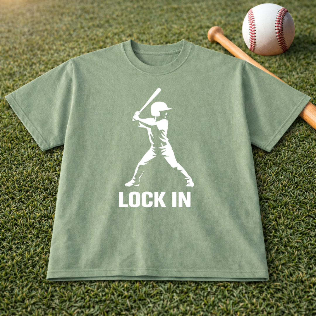 Baseball "Lock In" T-Shirt — Batter Graphic Tee for Players & Fans