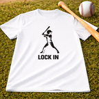 Baseball "Lock In" T-Shirt — Batter Graphic Tee for Players & Fans