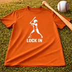 Youth "Lock In" Dri Fit Baseball Tee - Batter Graphic Performance Shirt