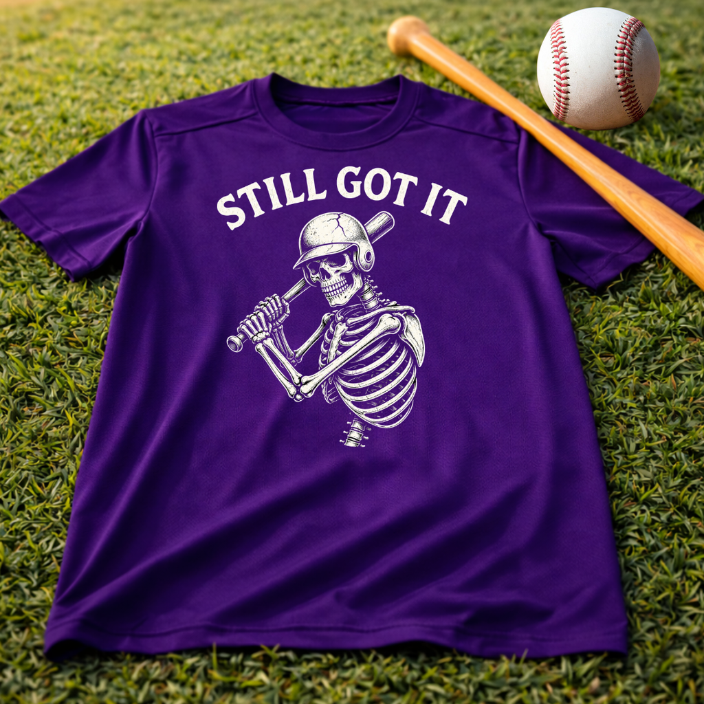 Still Got It Skeleton Baseball Tee — Vintage Baseball T‑Shirt for Fans