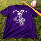 Still Got It Skeleton Baseball Tee — Vintage Baseball T‑Shirt for Fans