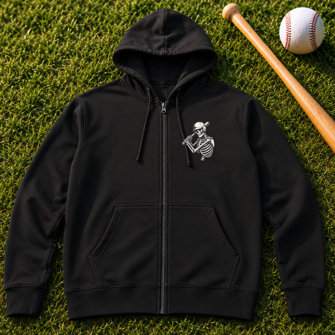Still Got It Skeleton Zip Hoodie — Vintage Skeleton Playing Flute Graphic