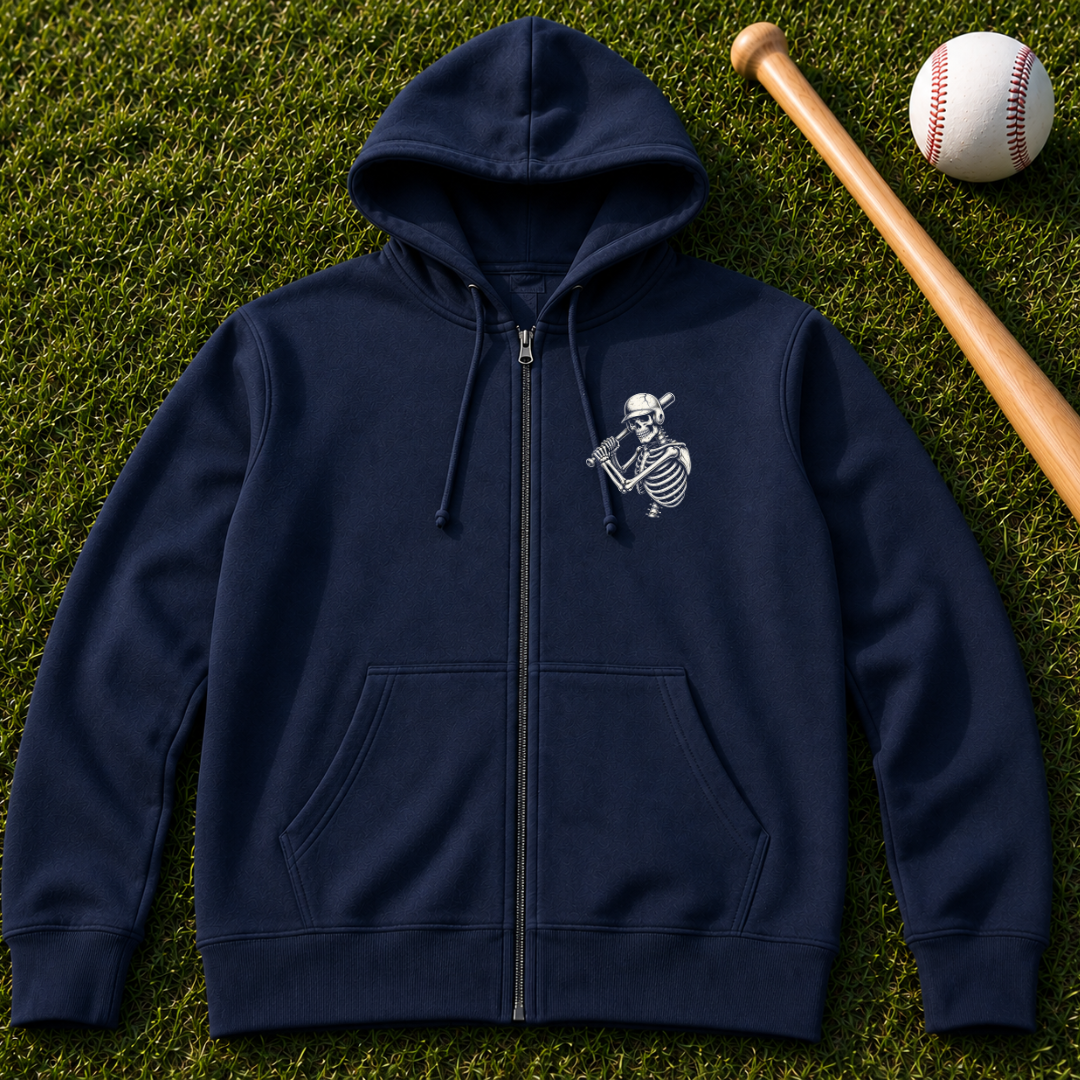 Still Got It Skeleton Zip Hoodie — Vintage Skeleton Playing Flute Graphic