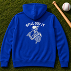 Still Got It Skeleton Zip Hoodie — Vintage Skeleton Playing Flute Graphic