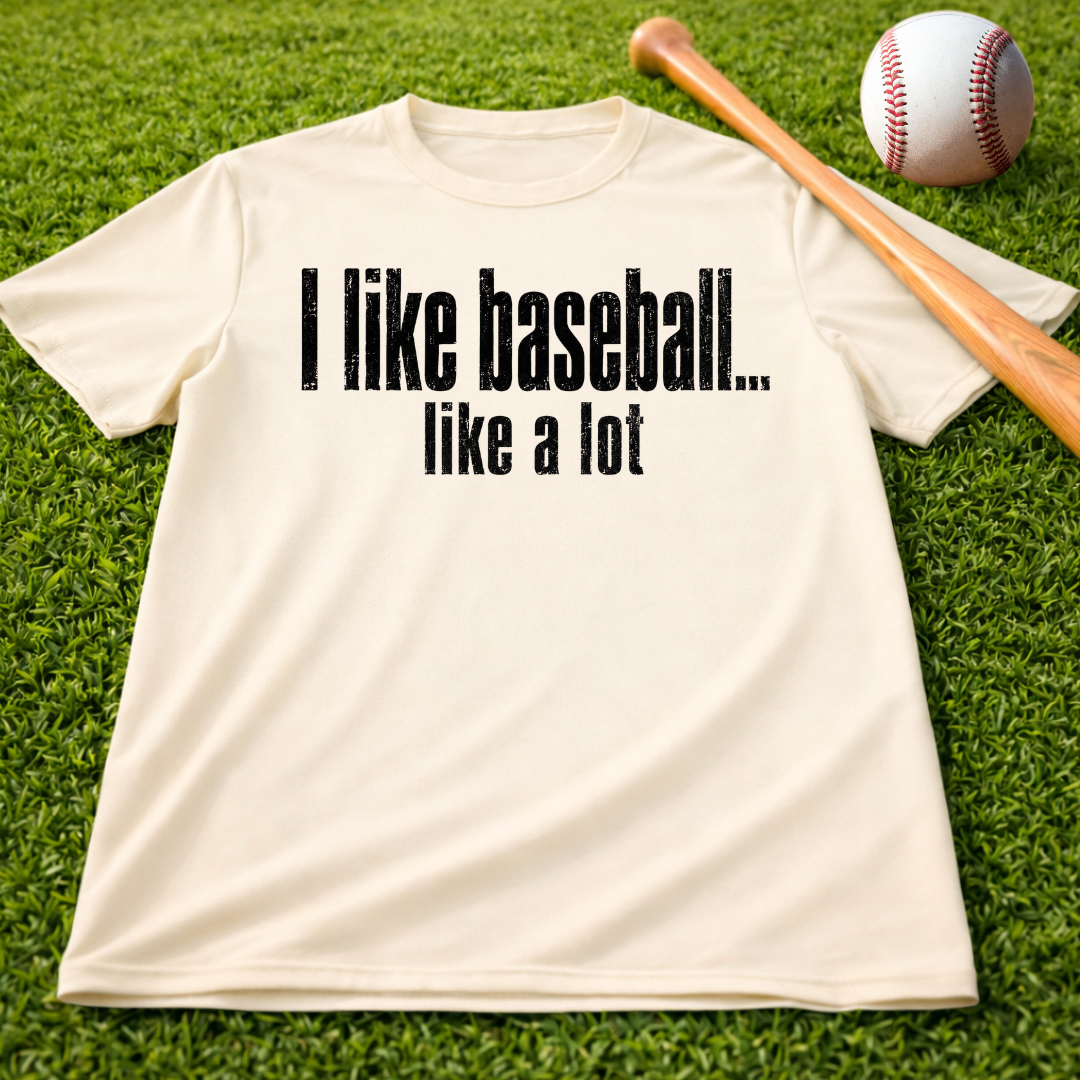 Adult Unisex "I Like Baseball...like a lot" Comfort Colors Garment-Dyed T-shirt