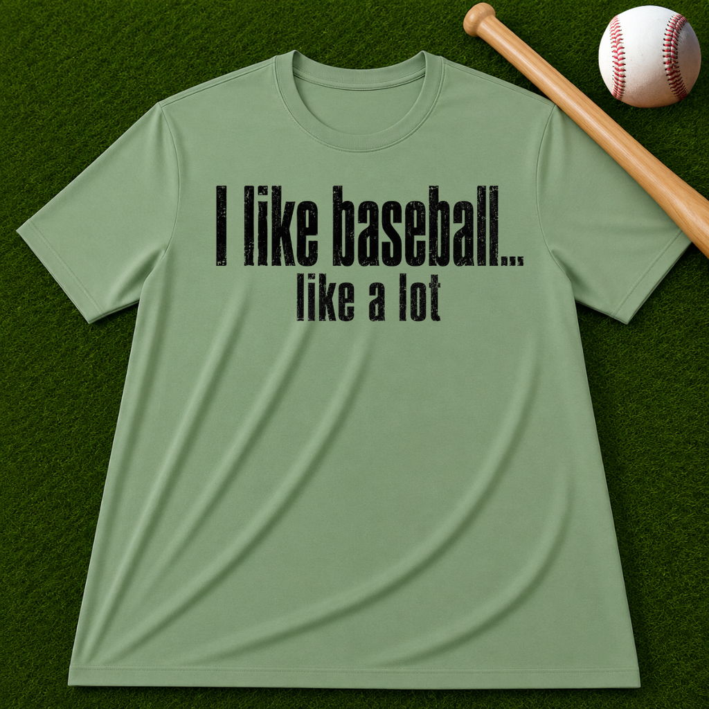 Adult Unisex "I Like Baseball...like a lot" Comfort Colors Garment-Dyed T-shirt