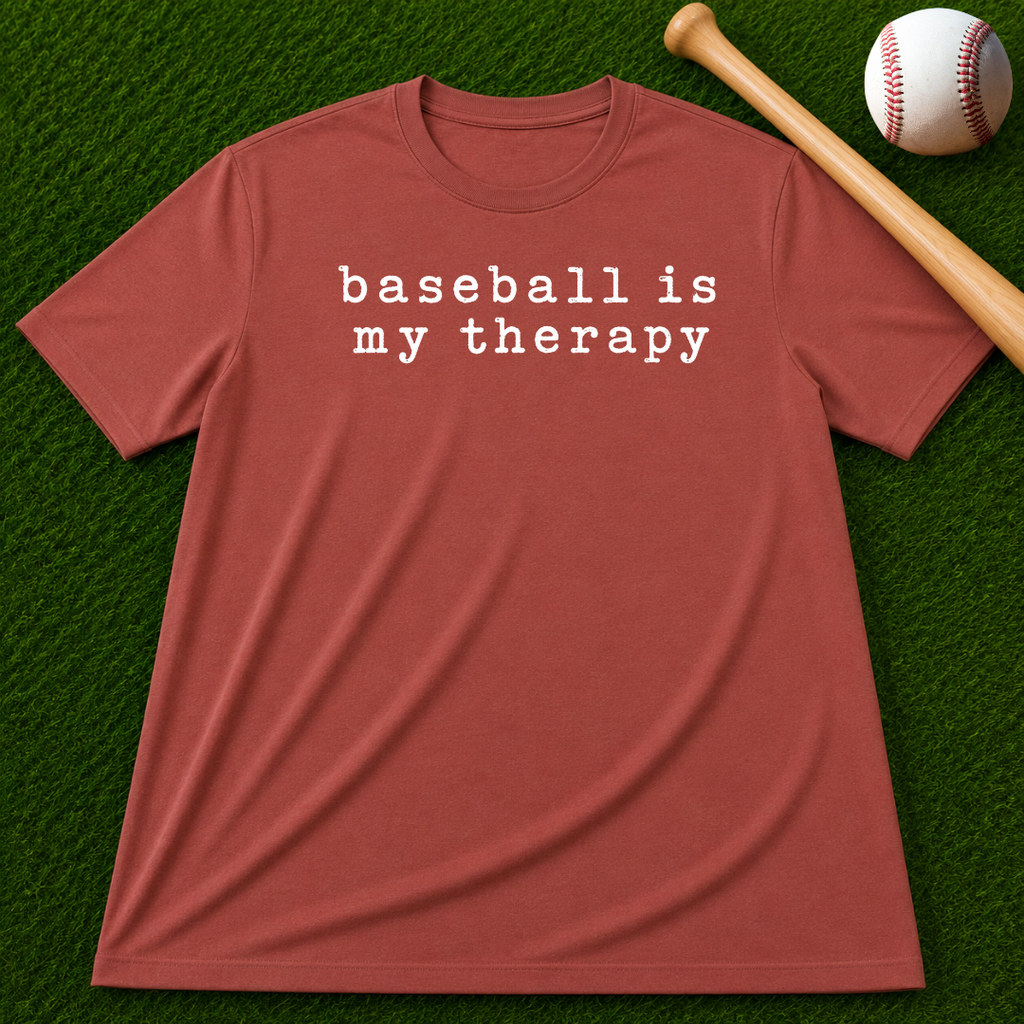 Adult Unisex "baseball is my therapy" Comfort Colors Garment-Dyed T-shirt