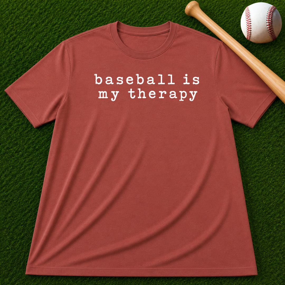 Adult Unisex "baseball is my therapy" Comfort Colors Garment-Dyed T-shirt