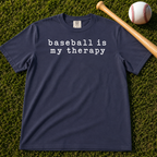 Adult Unisex "baseball is my therapy" Comfort Colors Garment-Dyed T-shirt