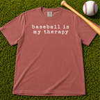 Adult Unisex "baseball is my therapy" Comfort Colors Garment-Dyed T-shirt