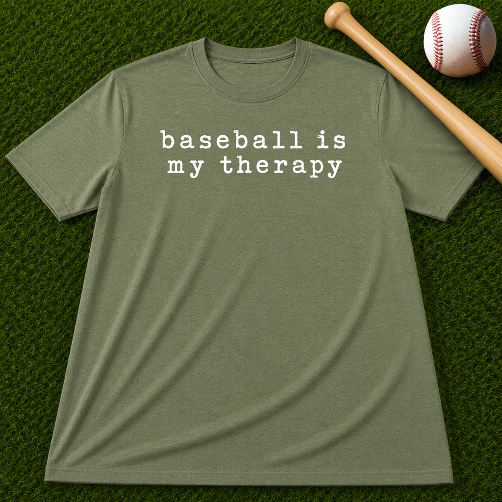 Adult Unisex "baseball is my therapy" Comfort Colors Garment-Dyed T-shirt