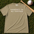 Adult Unisex "baseball is my therapy" Comfort Colors Garment-Dyed T-shirt