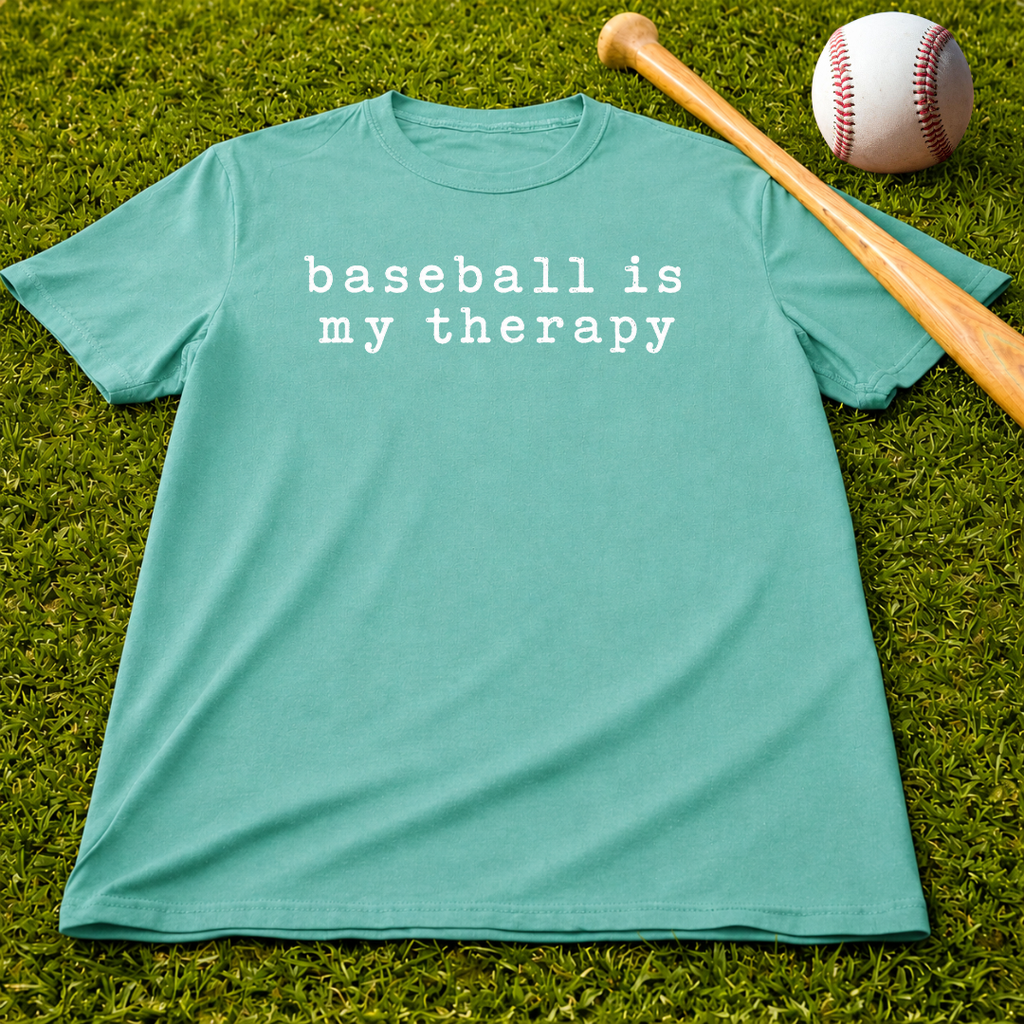 Adult Unisex "baseball is my therapy" Comfort Colors Garment-Dyed T-shirt