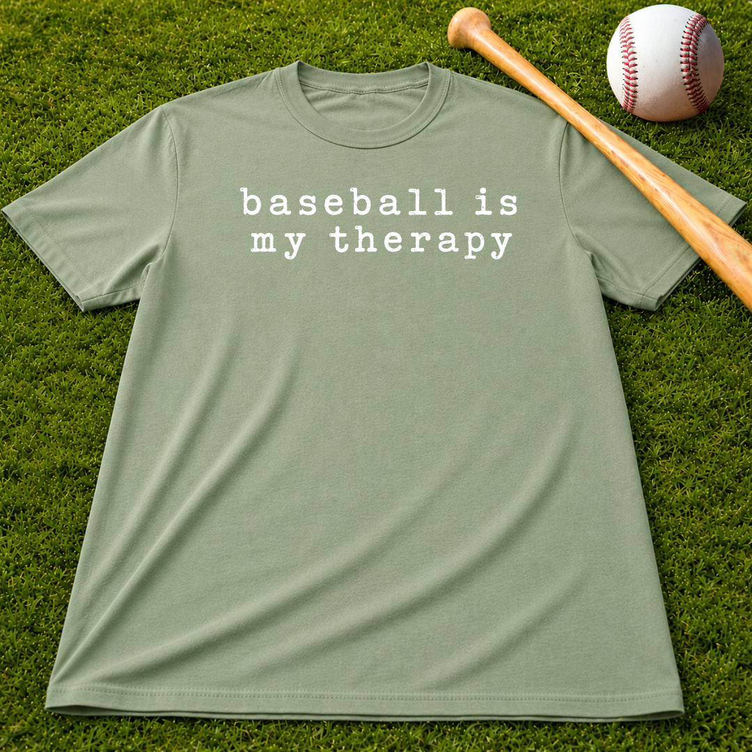 Adult Unisex "baseball is my therapy" Comfort Colors Garment-Dyed T-shirt
