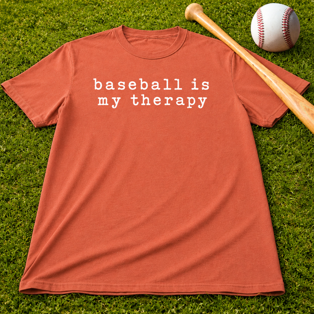 Adult Unisex "baseball is my therapy" Comfort Colors Garment-Dyed T-shirt
