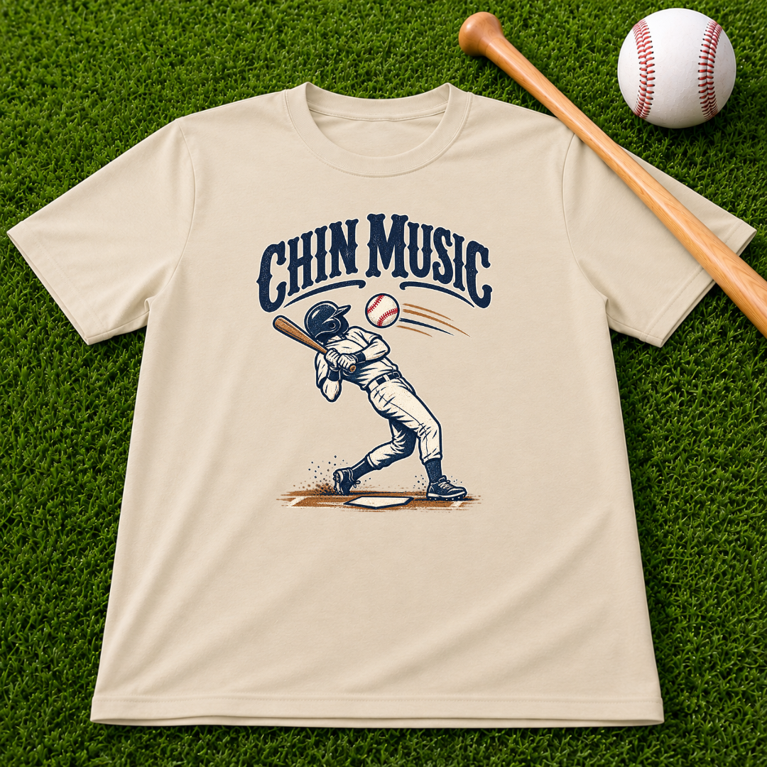Adult "Chin Music" Baseball Pitchers Vintage Sports Next Level T-Shirt