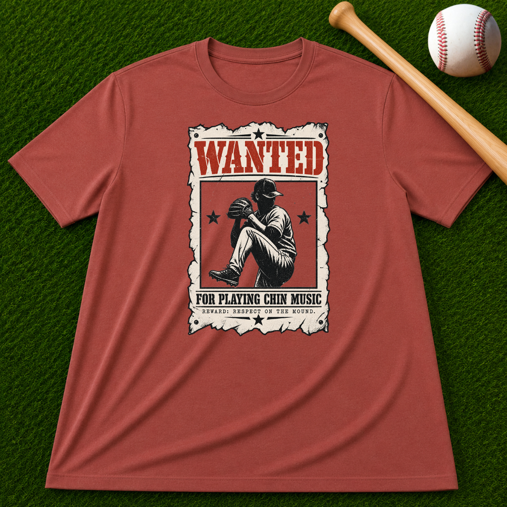 Adult Unisex Wanted Chin Music Baseball Pitcher Comfort Colors Garment-Dyed T-shirt