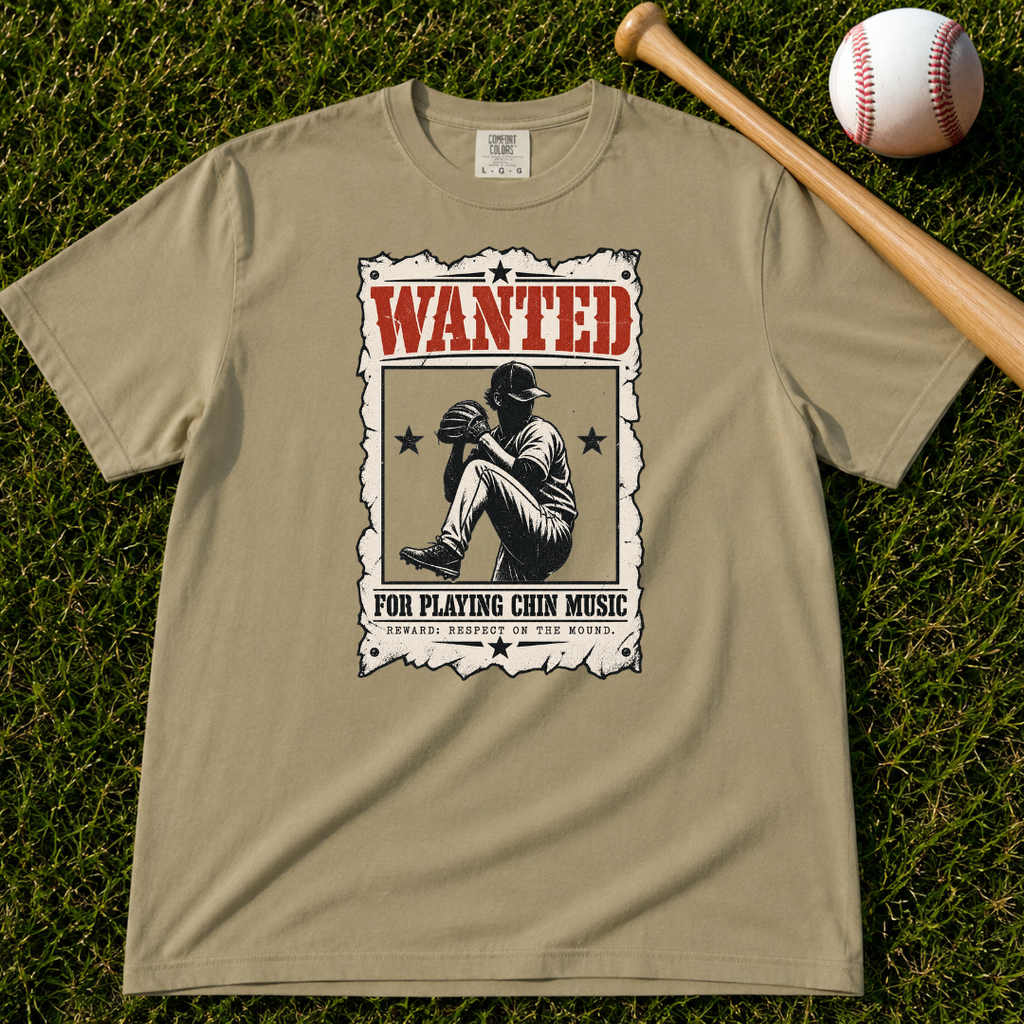 Adult Unisex Wanted Chin Music Baseball Pitcher Comfort Colors Garment-Dyed T-shirt