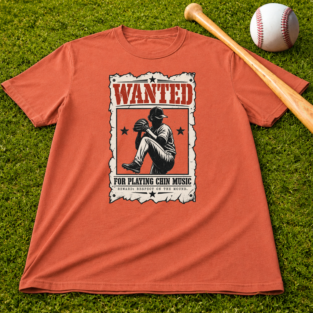 Adult Unisex Wanted Chin Music Baseball Pitcher Comfort Colors Garment-Dyed T-shirt