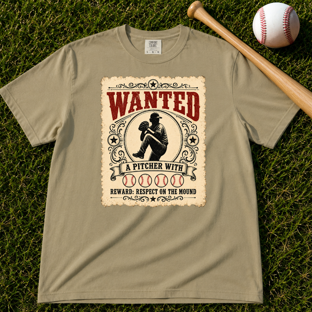 Adult Unisex "Wanted A Pitcher With Balls" Baseball Pitcher Garment-Dyed T-shirt