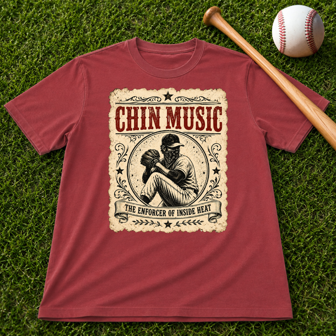 Adult Unisex "Chin Music Enforcer of Heat" Baseball Pitchers Comfort Colors Garment-Dyed T-shirt