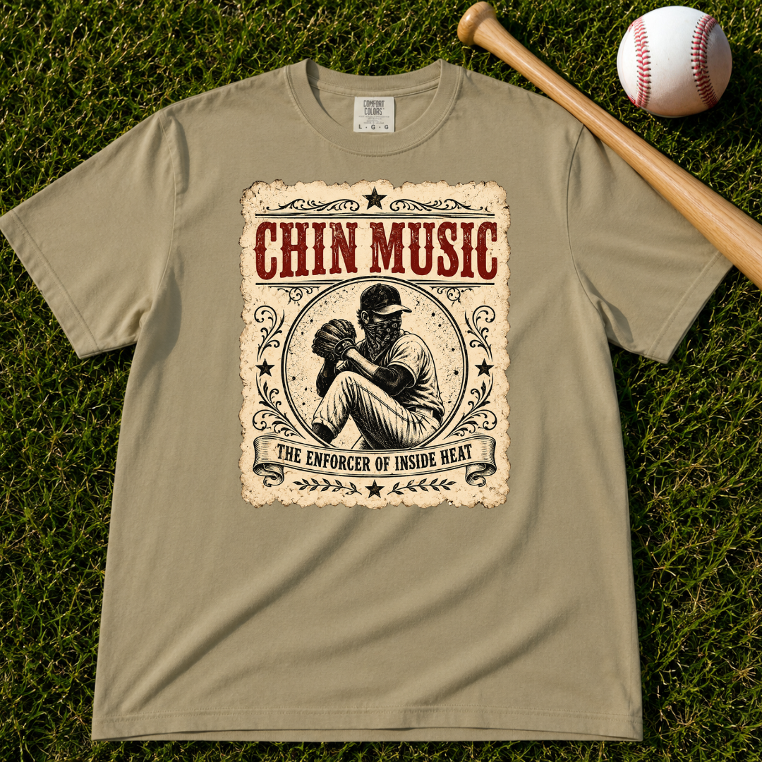 Adult Unisex "Chin Music Enforcer of Heat" Baseball Pitchers Comfort Colors Garment-Dyed T-shirt
