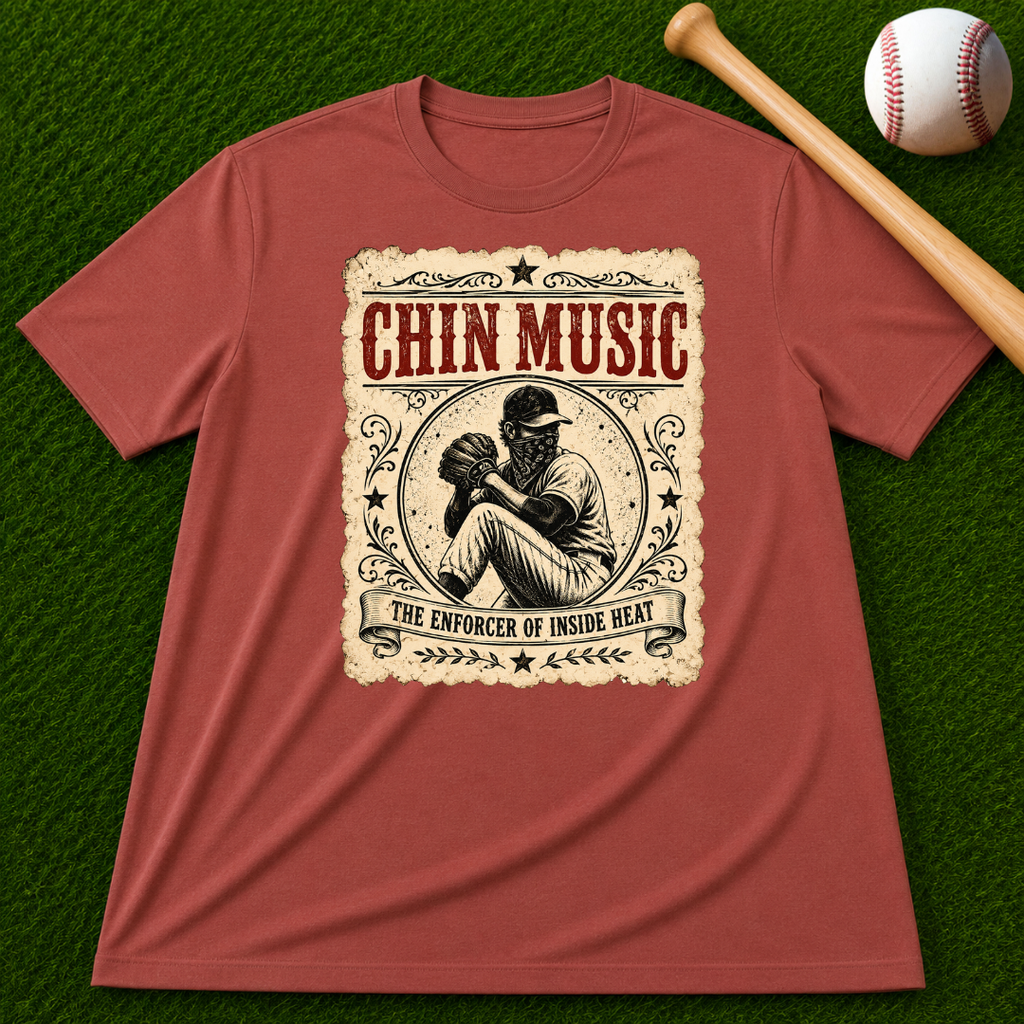 Adult Unisex "Chin Music Enforcer of Heat" Baseball Pitchers Comfort Colors Garment-Dyed T-shirt
