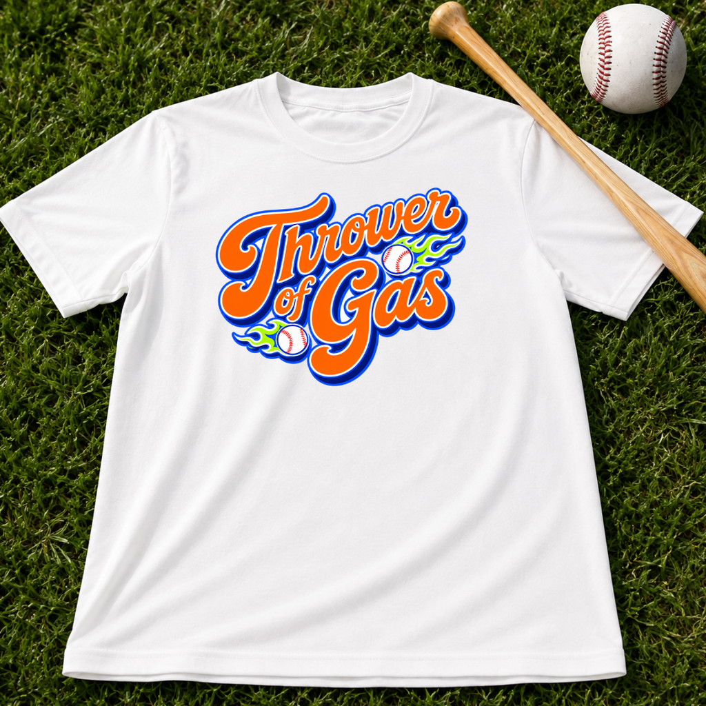 Thrower of Gas Kids T‑Shirt — Retro Racing Fuel Graphic Tee for Kids