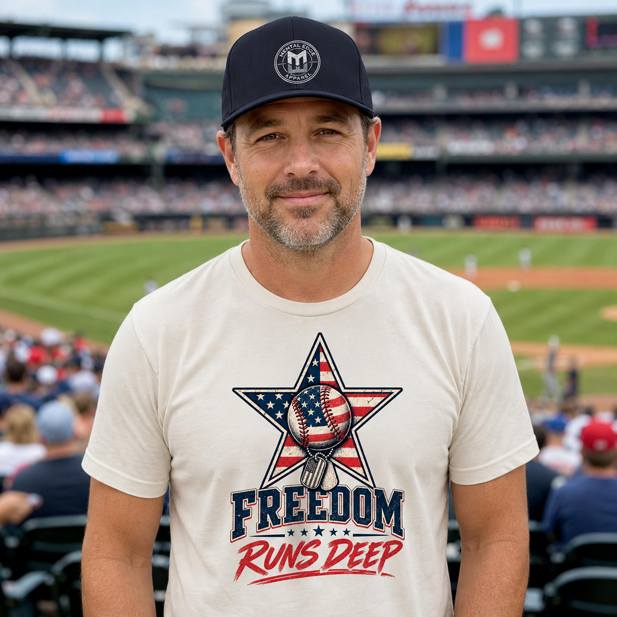 Freedom Runs Deep T-Shirt — Patriotic American Flag Star Tee
