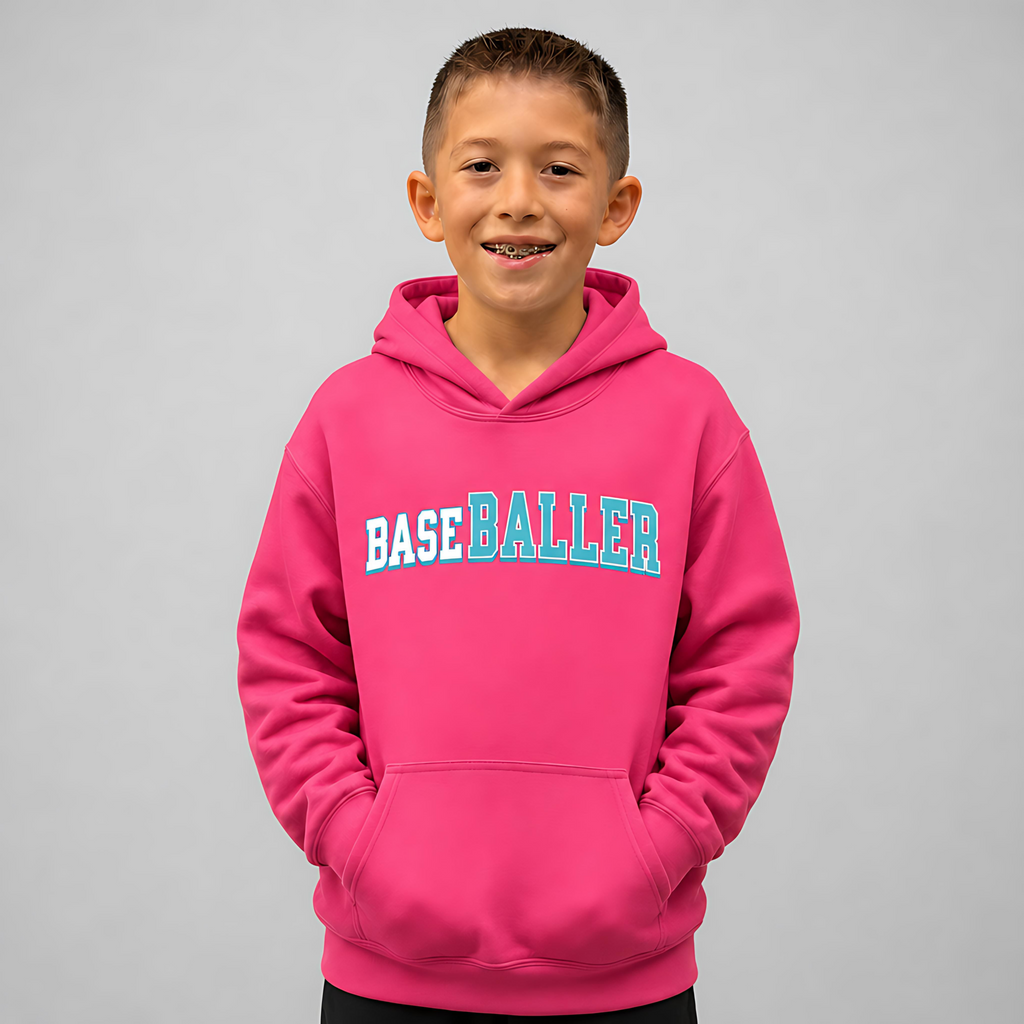 Youth BASEBALLER Teal Hoodie