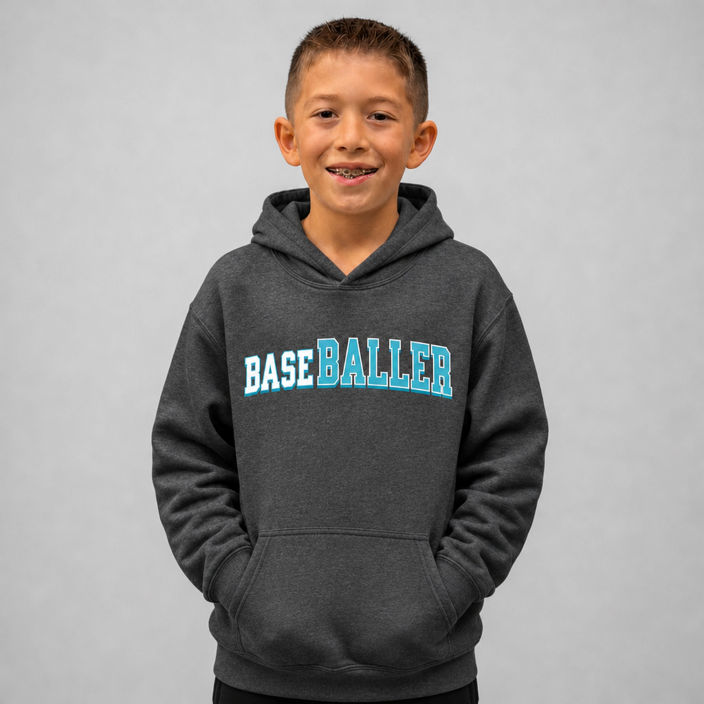 Youth BASEBALLER Teal Hoodie