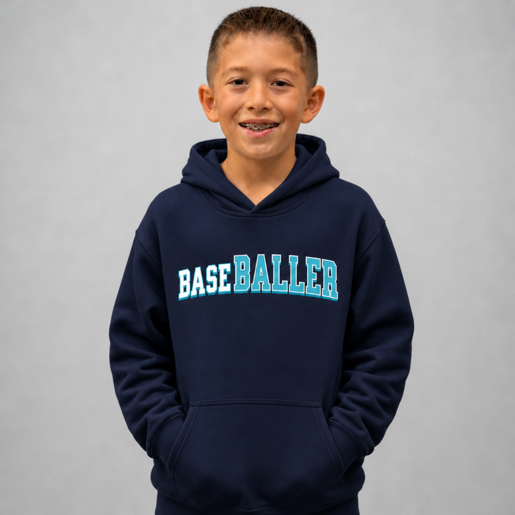 Youth BASEBALLER Teal Hoodie