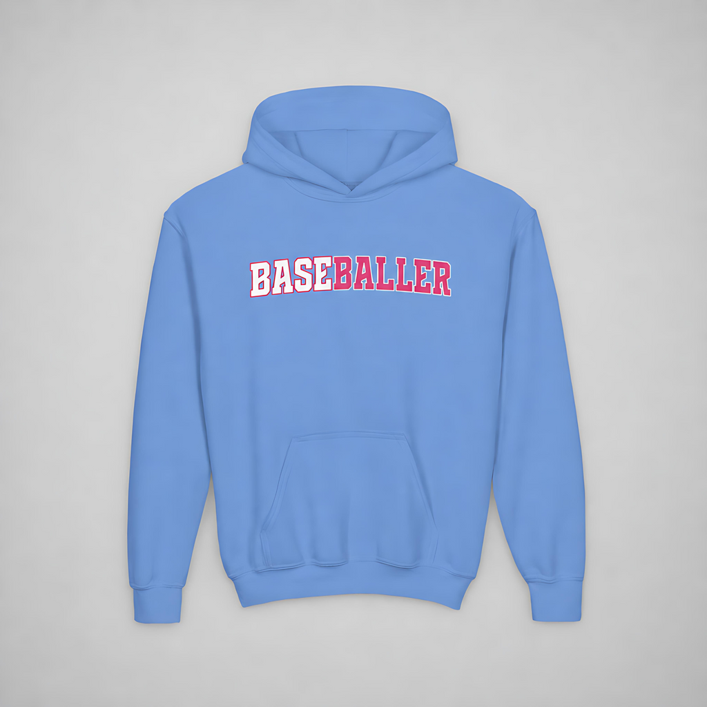 Youth BASEBALLER Hot Pink Hoodie