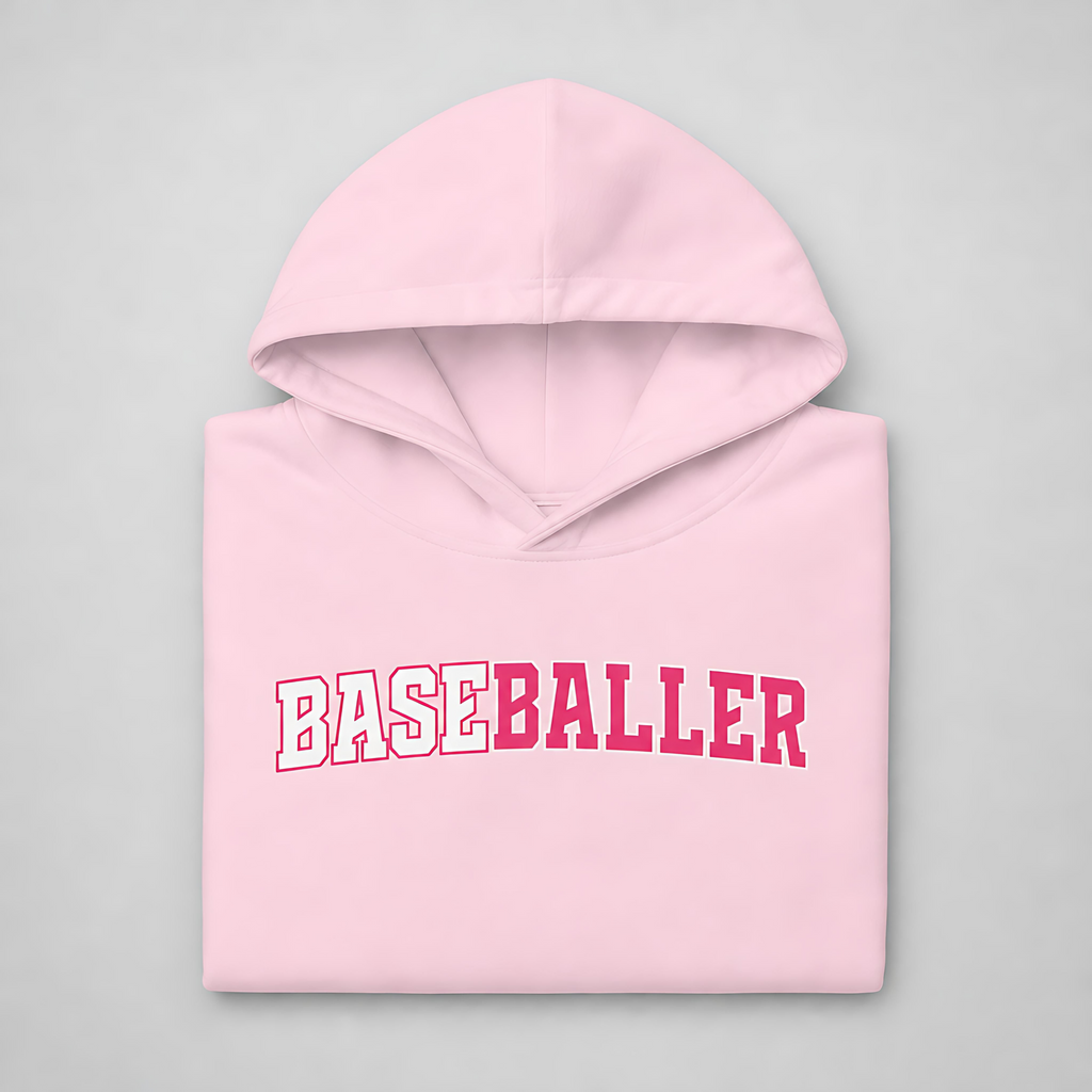 Youth BASEBALLER Hot Pink Hoodie
