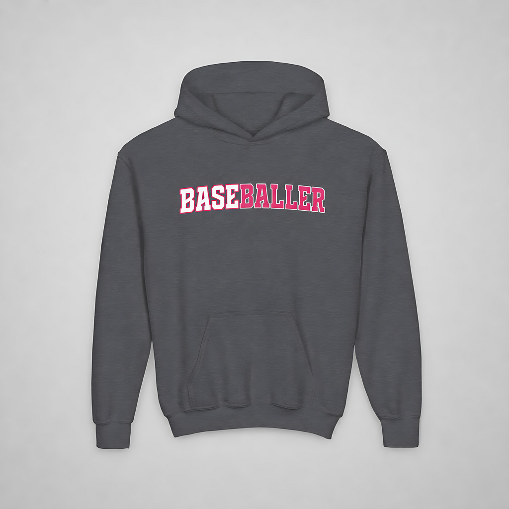 Youth BASEBALLER Hot Pink Hoodie