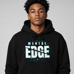 Baseball player wearing the black Mental Edge Loud Splatter Hoodie