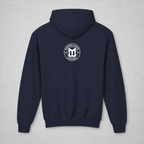 Back of the navy Welcome to Tanksville youth hoodie with the Mental Edge logo